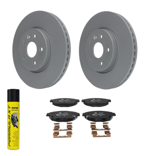 Bremsensatz - 2x ATE Bremsscheiben + ATE Bremsbelagsatz + Textar Bremsenreiniger