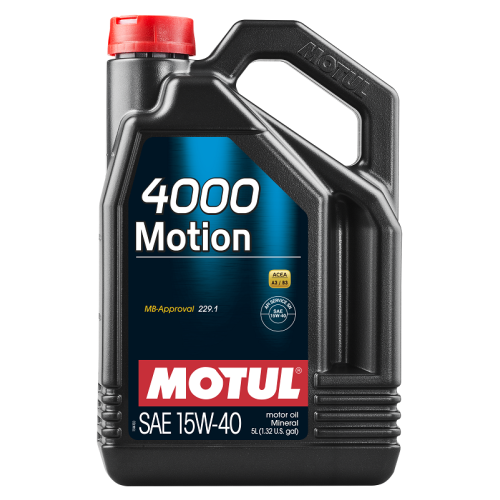 Motor&ouml;l 4000 Motion 15W40 Mercedes 229.1 API SL CF 15W40 A3 B3 5 Liter Motul