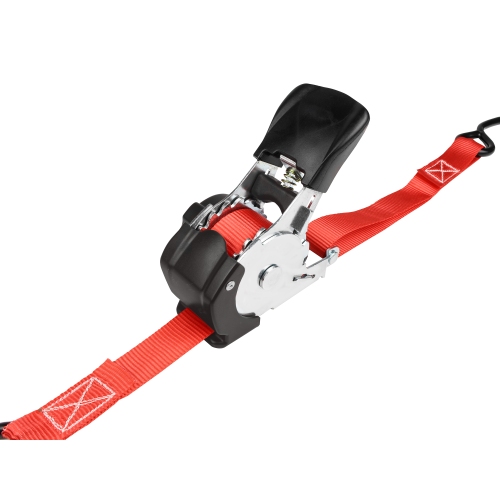 Automatik-Spanngurt rot 500kg 25mm Zurrgurt Gurt mit Ratsche & S-Haken 10344