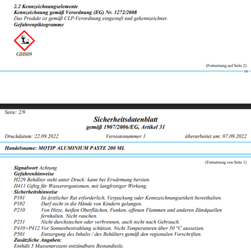 MOTIP Montagepaste Aluminiumpaste 200 ml 090312
