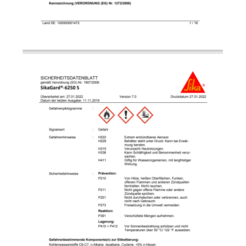 Sika SikaGard 6250 S Weiß 500 ml Sprühdose Korrosionsschutz 440219