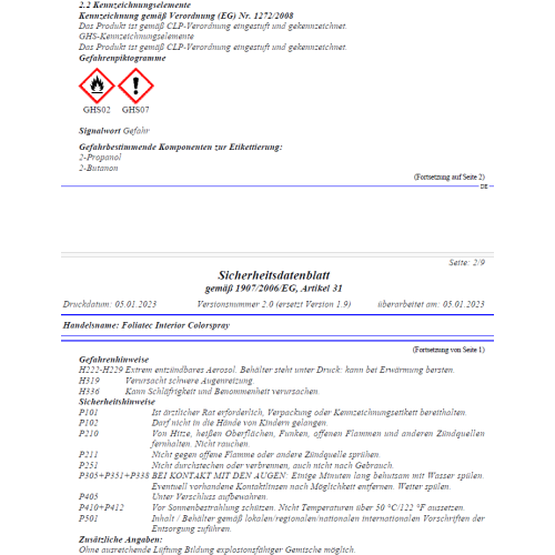 Foliatec 2009 Innenraum Leder Kunststoff Farbe Farbspray dunkel Grau matt 400ml