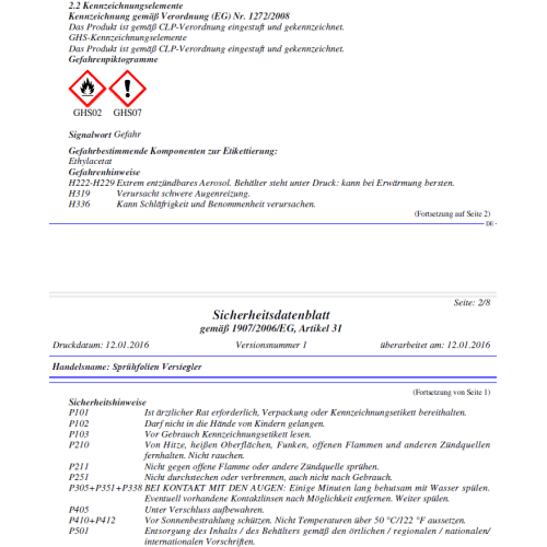 Spr&uuml;h Folie Versiegler 400ml - FOLIATEC Gl&auml;nzend 2106 Metallic-Effect Topcoat