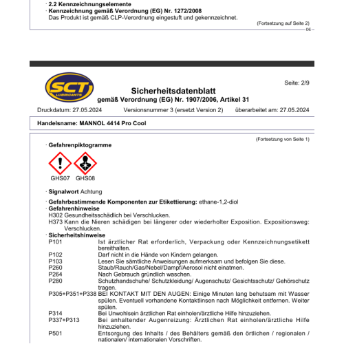 Mannol Pro Cool K&uuml;hlerfrostschutz Motorrad K&uuml;hlfl&uuml;ssigkeit 1 Liter MN4414-1