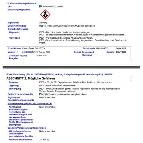 Castrol Bremsfl&uuml;ssigkeit DOT 4 - 5 Liter Kanister 15CD1B
