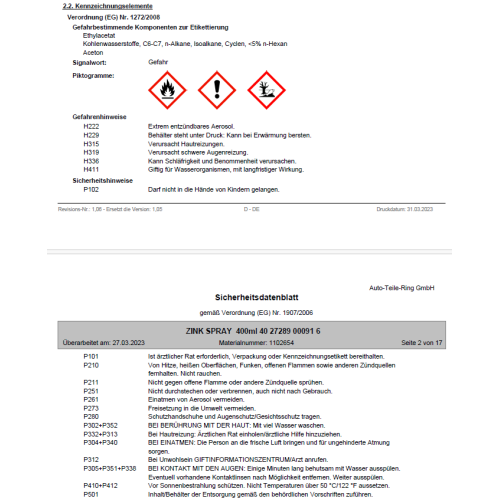 Cartechnic Zinkspray Rostschutz Korrosionsschutz Zink Spray &uuml;berlackierbar 400ml
