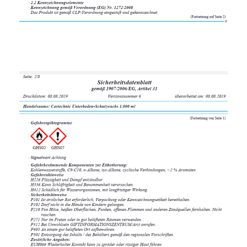 Cartechnic Unterboden-Schutzwachs Unterboden Wachs Pistolendose hellbraun 1Liter