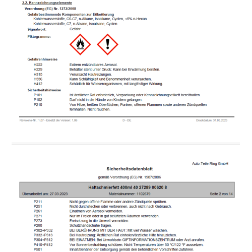 Haftschmierfett Rostschutz Fettspray Cartechnic 400ml Fett teilsynthetisch