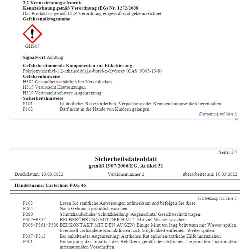 Kompressoröl für Klimaanlagen PAG- 46 - 250ml Cartechnic