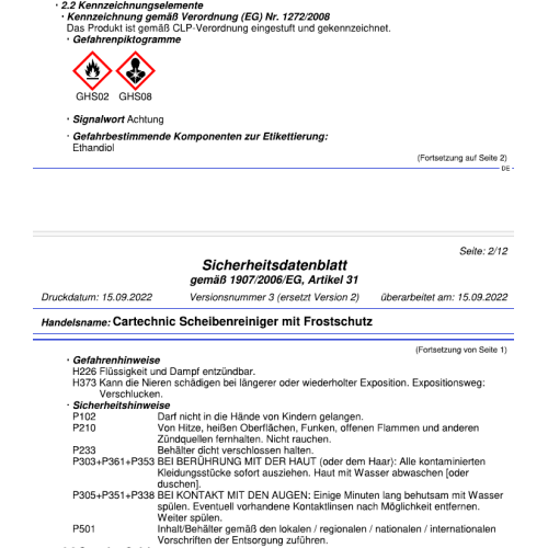 Frostschutz Konzentrat Scheibenreiniger-Zusatz 5L -60 C Cartechnic Citrus Duft