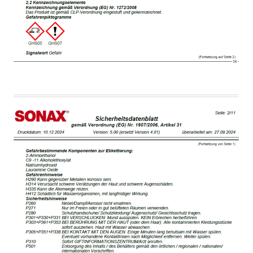 SONAX Universalreiniger Cleanstar -EVOLUTION- 06766000 10-Liter