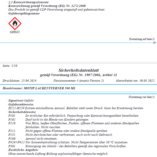 MOTIP Farb-/ Lackentferner Lackentferner 500 ml 090410