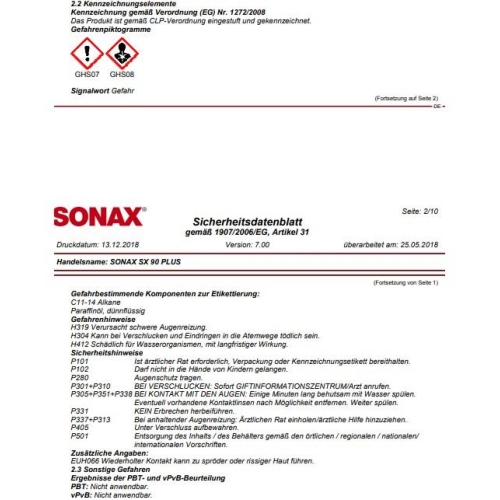 SONAX MULTIFUNKTIONS&Ouml;L SX90 PLUS 5 Liter UNIVERSELL EINSETZBAR 04745050