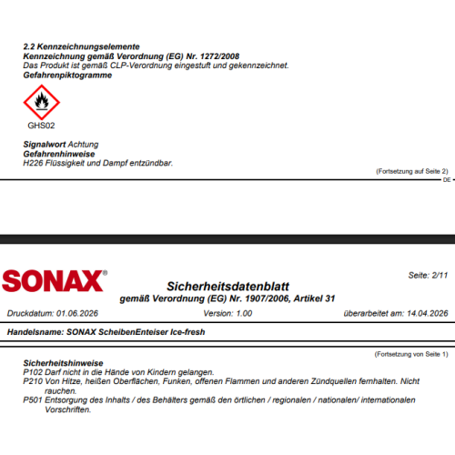 SONAX Enteiser ScheibenEnteiser Ice-fresh 01303410