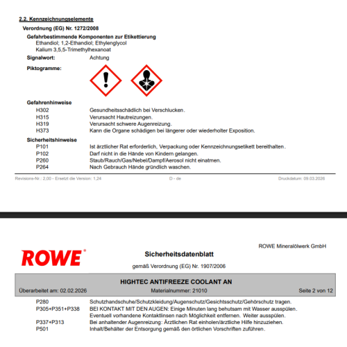 ROWE Frostschutz HIGHTEC ANTIFREEZE AN 21010-0015-99