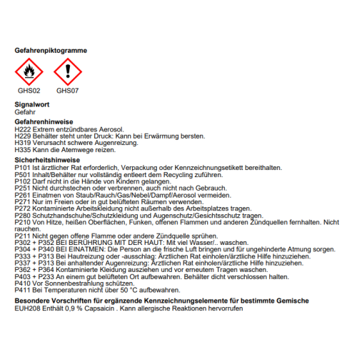 PFEFFER-KO JET 40 ml mit Beh&ouml;rdenkappe Tierabwehrspray Pfefferspray Ballistol