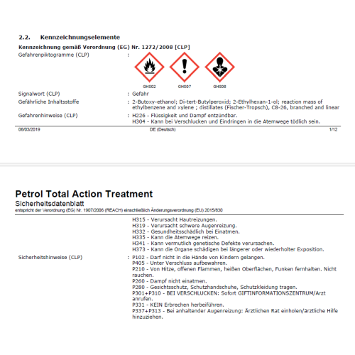 KRAFTSTOFFREINIGER Petrol Total Action Treatment 500ml Wynns 33692