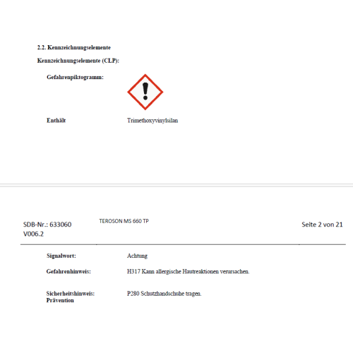 Transparenter Montagekleber Dichtstoff TEROSON MS 660 TRANSPARENT 310ml 2426978