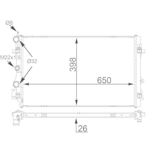MAHLE Kühler, Motorkühlung BEHR CR 1559 000S