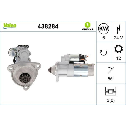 VALEO Starter VALEO ORIGINS - NEW O.E. TECHNOLOGIE 438284