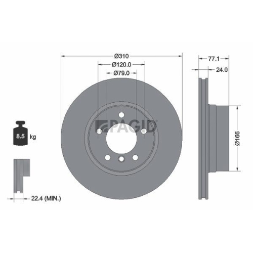 PAGID Bremsscheibe 54225NHC