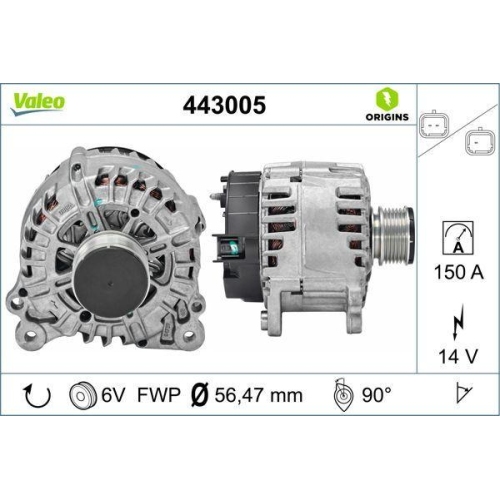 VALEO Generator VALEO ORIGINS - NEW O.E. TECHNOLOGIE 443005
