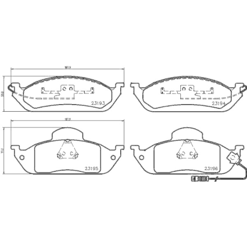 DON Bremsbelagsatz, Scheibenbremse PCP2202