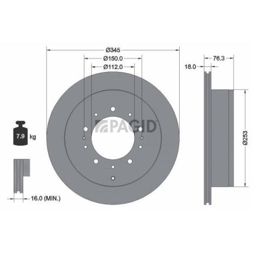 PAGID Bremsscheibe 54985NC