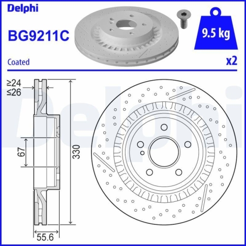 DELPHI Bremsscheibe BG9211C
