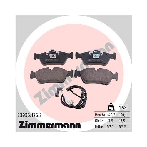 ZIMMERMANN Bremsbelagsatz, Scheibenbremse 23935.175.2