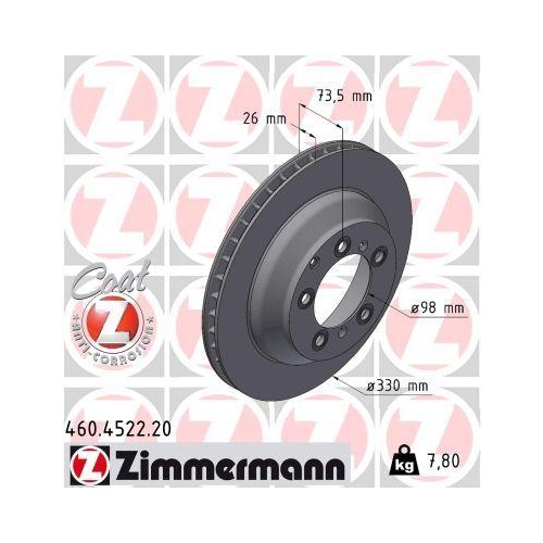 ZIMMERMANN Bremsscheibe COAT Z 460.4522.20