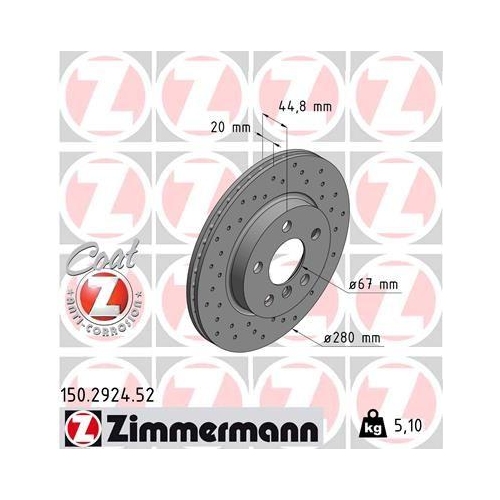 ZIMMERMANN Bremsscheibe SPORT Z 150.2924.52