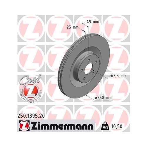 ZIMMERMANN Bremsscheibe COAT Z 250.1395.20