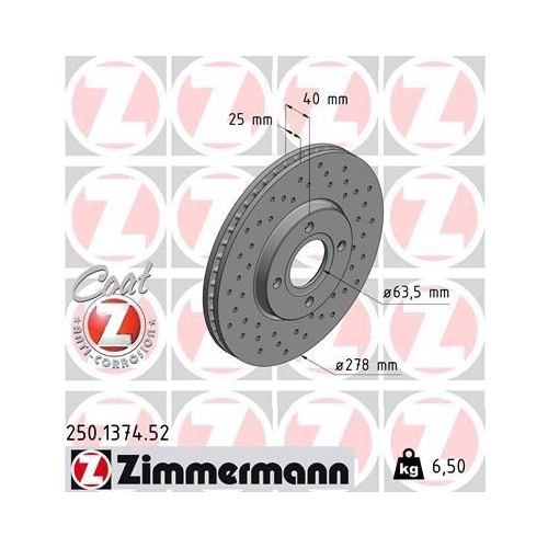 ZIMMERMANN Bremsscheibe SPORT Z 250.1374.52