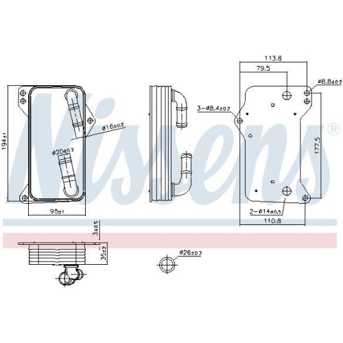 NISSENS Ölkühler, Automatikgetriebe ** FIRST FIT ** 91505