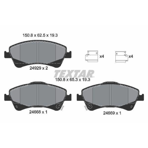 TEXTAR Bremsbelagsatz, Scheibenbremse Q+ 2466801