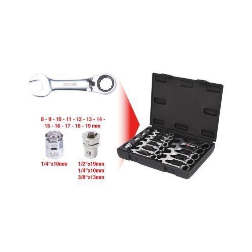 GEARplus Ratschenringmaulschl&uuml;ssel-Satz, kurz, 16-tlg KS TOOLS 503.4653