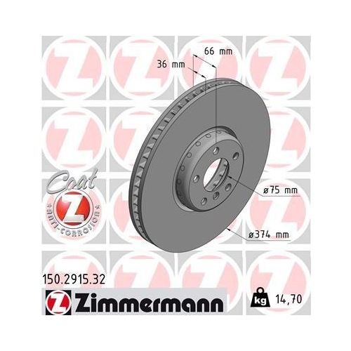 ZIMMERMANN Bremsscheibe FORMULA F 150.2915.32