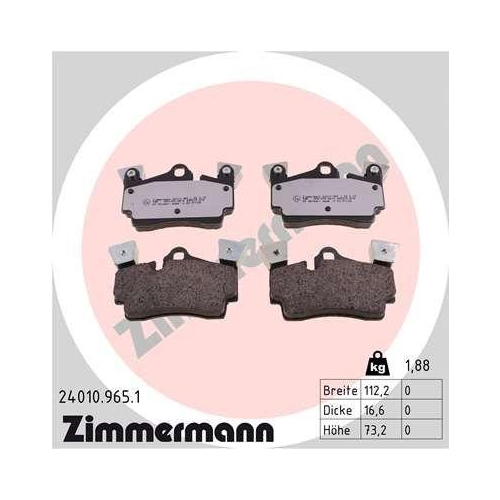 ZIMMERMANN Bremsbelagsatz, Scheibenbremse rd:z 24010.965.1