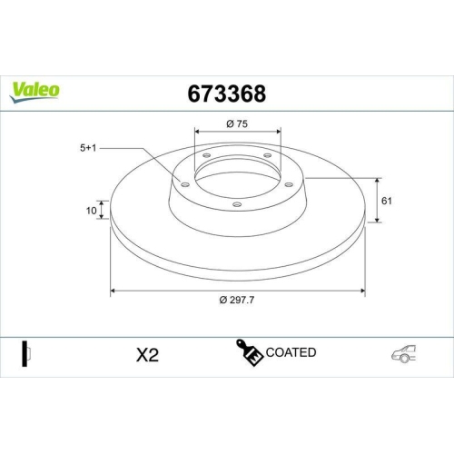 VALEO Bremsscheibe COATED 673368