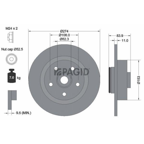 PAGID Bremsscheibe 54422NC