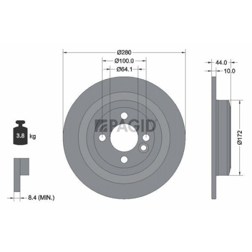 PAGID Bremsscheibe 55340NC