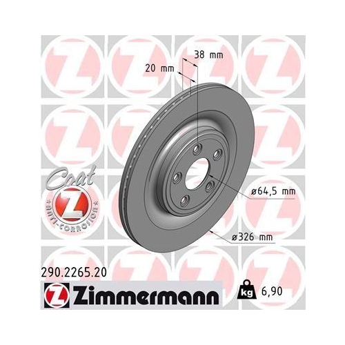ZIMMERMANN Bremsscheibe COAT Z 290.2265.20