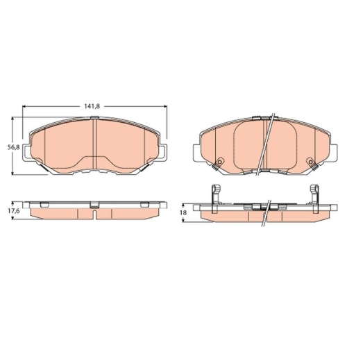 TRW Bremsbelagsatz, Scheibenbremse GDB3627