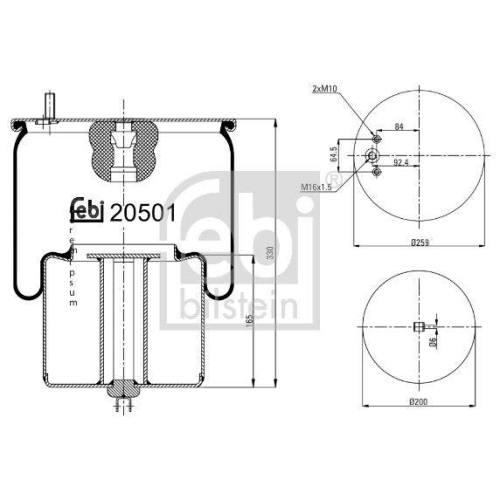FEBI BILSTEIN Federbalg, Luftfederung 20501