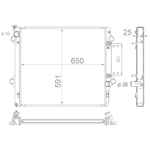 MAHLE Kühler, Motorkühlung BEHR CR 1868 000S
