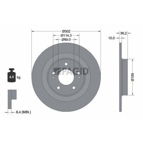 PAGID Bremsscheibe 55674NC