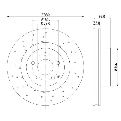 HELLA Bremsscheibe PRO High Carbon 8DD 355 127-461