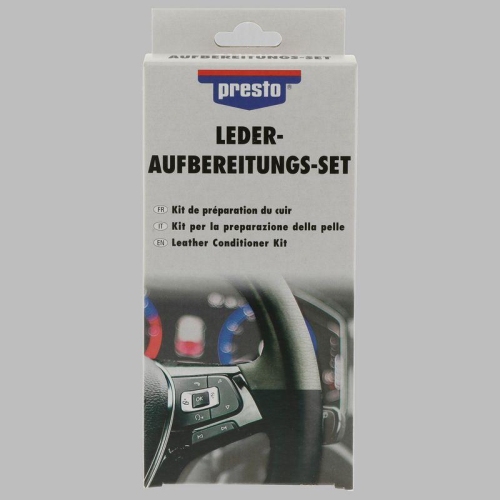 Presto Lederfarbe Leder-Aufbereitungs-Set für Glattleder und Kunstleder schwarz