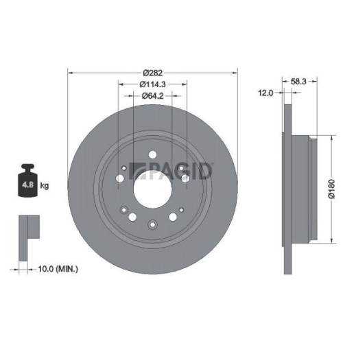 PAGID Bremsscheibe 54445N